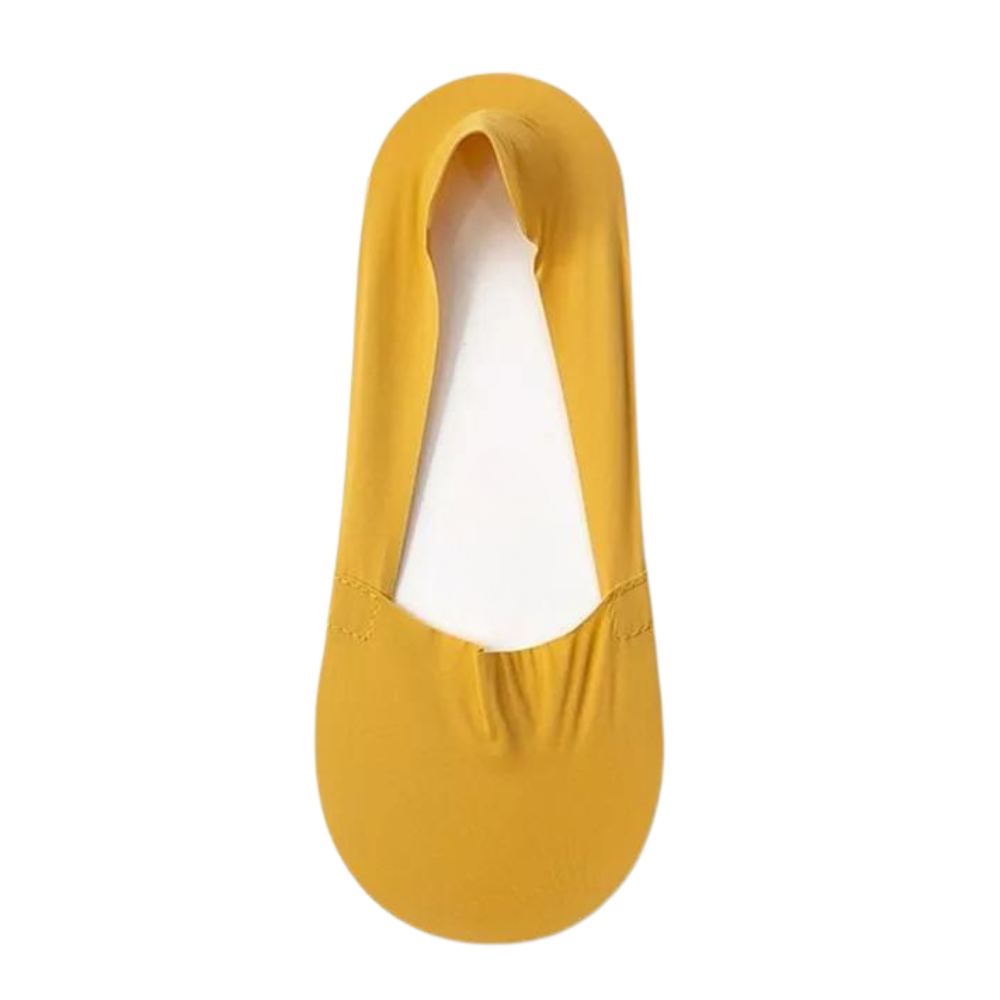 Chaussettes invisibles antidérapantes -Jaune foncé - Ozerty