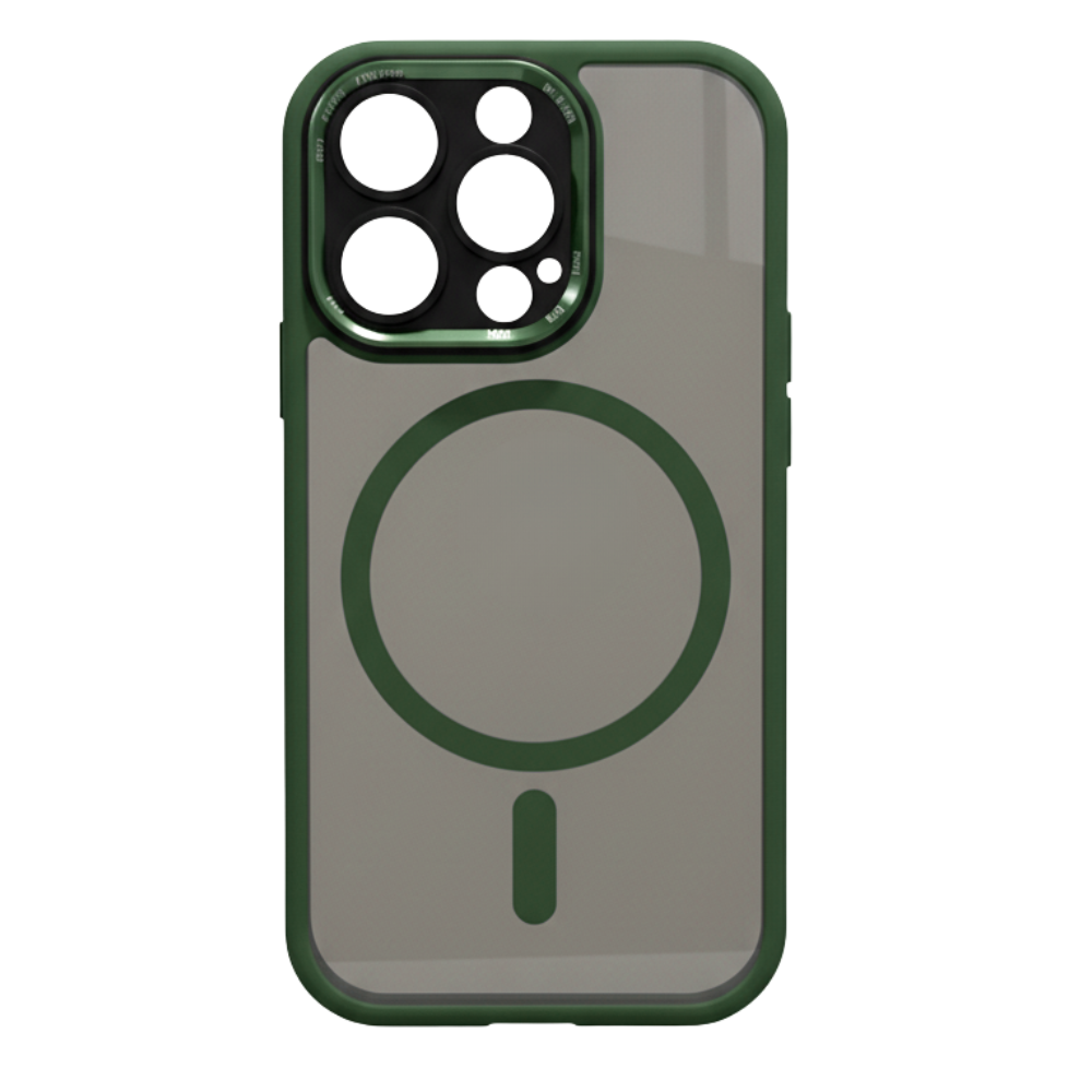 Coque magnétique antichoc pour iPhone -Vert foncé - Ozerty