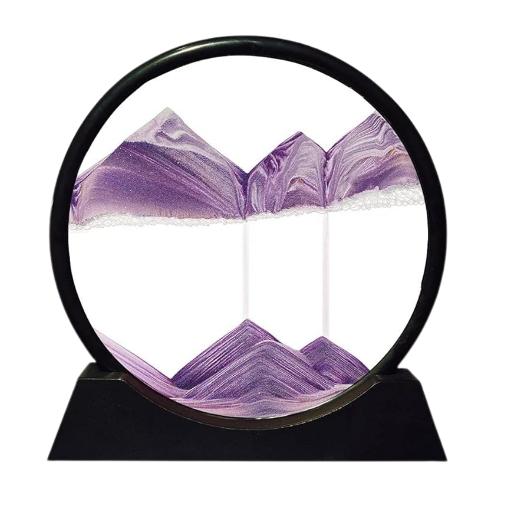Image d'art de sable en mouvement dynamique -Violet avec cadre noir/25 x 26cm / 12 poucesViolet avec cadre noir/18 x 19cm / 7 pouces - Ozerty
