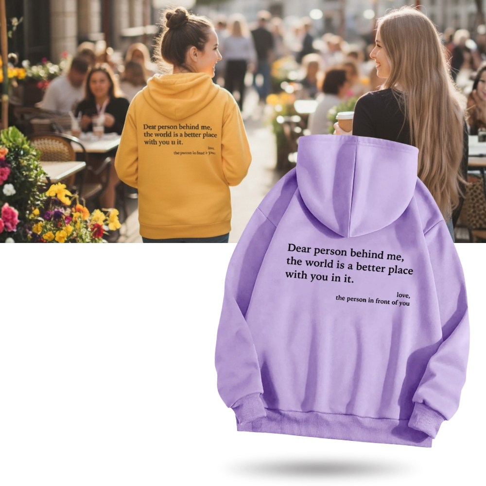 Sweat à capuche oversize pour femmes avec message motivant  - Ozerty