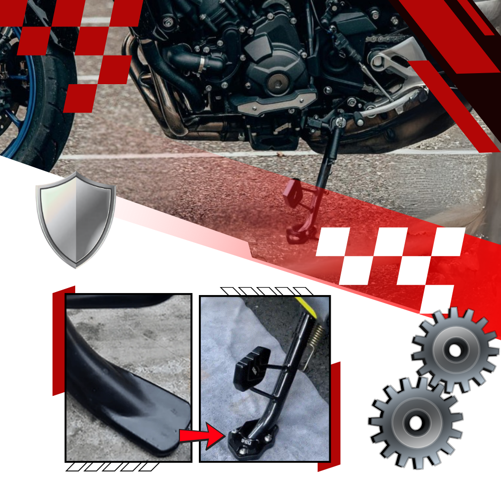 Support levier de béquille et plaque d'extension en alliage pour moto - Ozerty