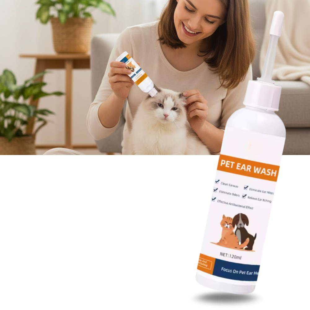 Nettoyant et désodorisant pour oreilles d'animaux - Ozerty