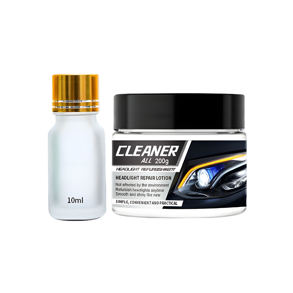 Kit de nettoyage et de protection pour phares de voiture -Liquide de restauration + Pâte de nettoyage protectrice - Ozerty
