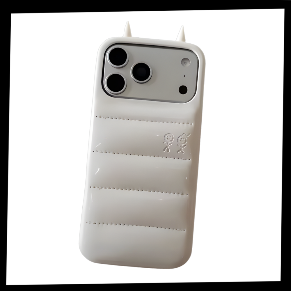 Coque téléphone matelassée à cornes Puffer Horn - Ozerty