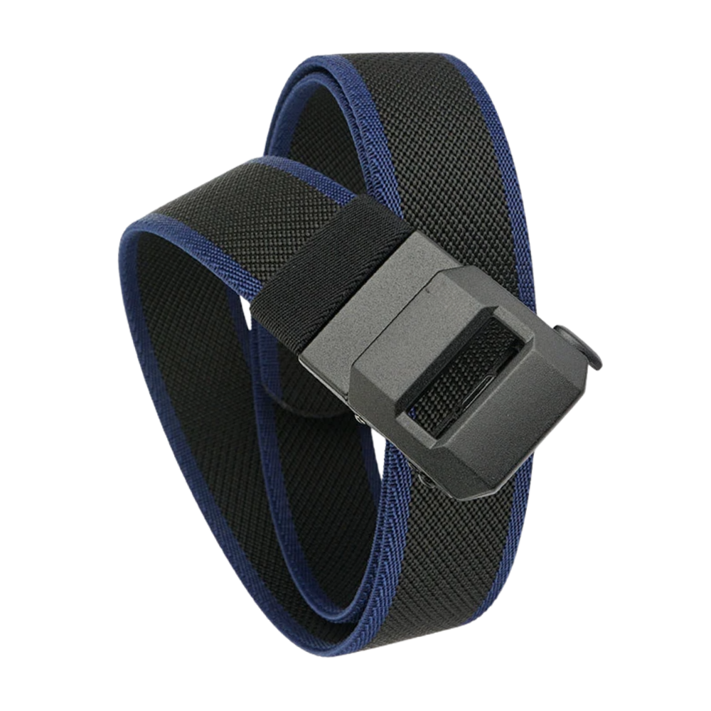 Ceinture en nylon à boucle automatique -Noire et bleu marine - Ozerty