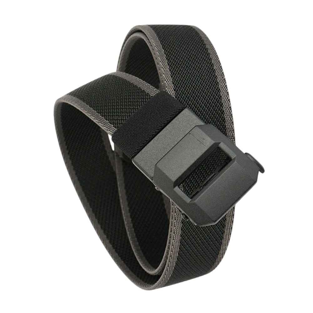Ceinture en nylon à boucle automatique -Noire et gris - Ozerty