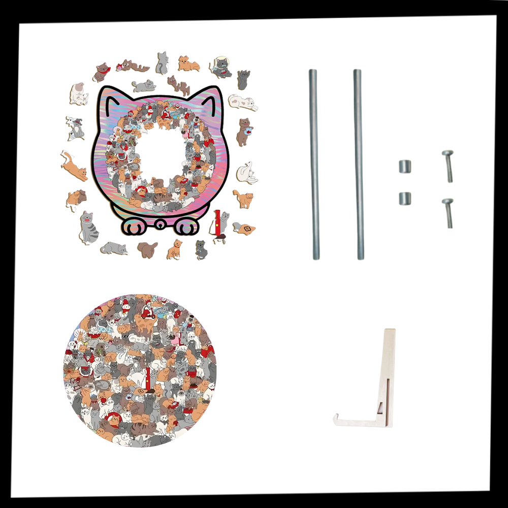 Puzzle en bois relaxant chat - Ozerty