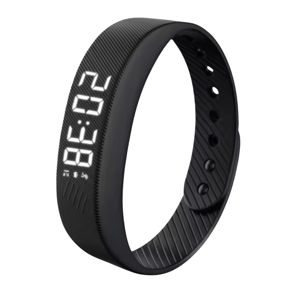 Réveil Bracelet silencieux -Noir - Ozerty