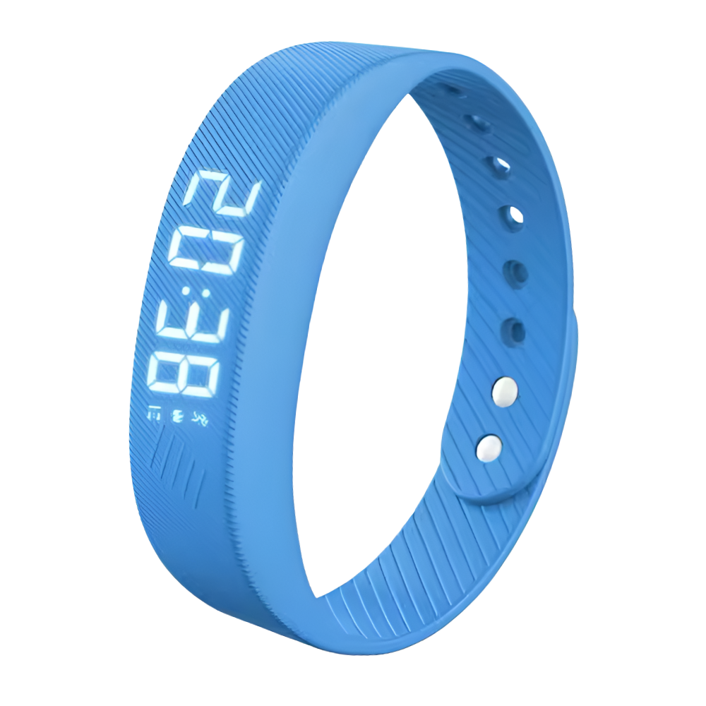 Réveil Bracelet silencieux -Bleu - Ozerty