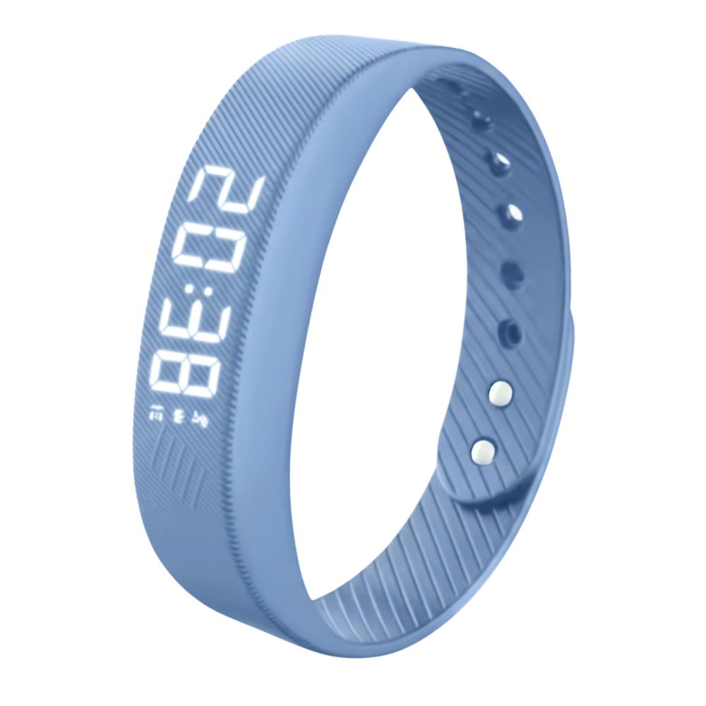 Réveil Bracelet silencieux -Bleu clair - Ozerty