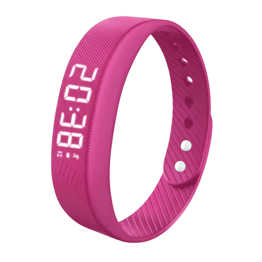 Réveil Bracelet silencieux -Rose  - Ozerty