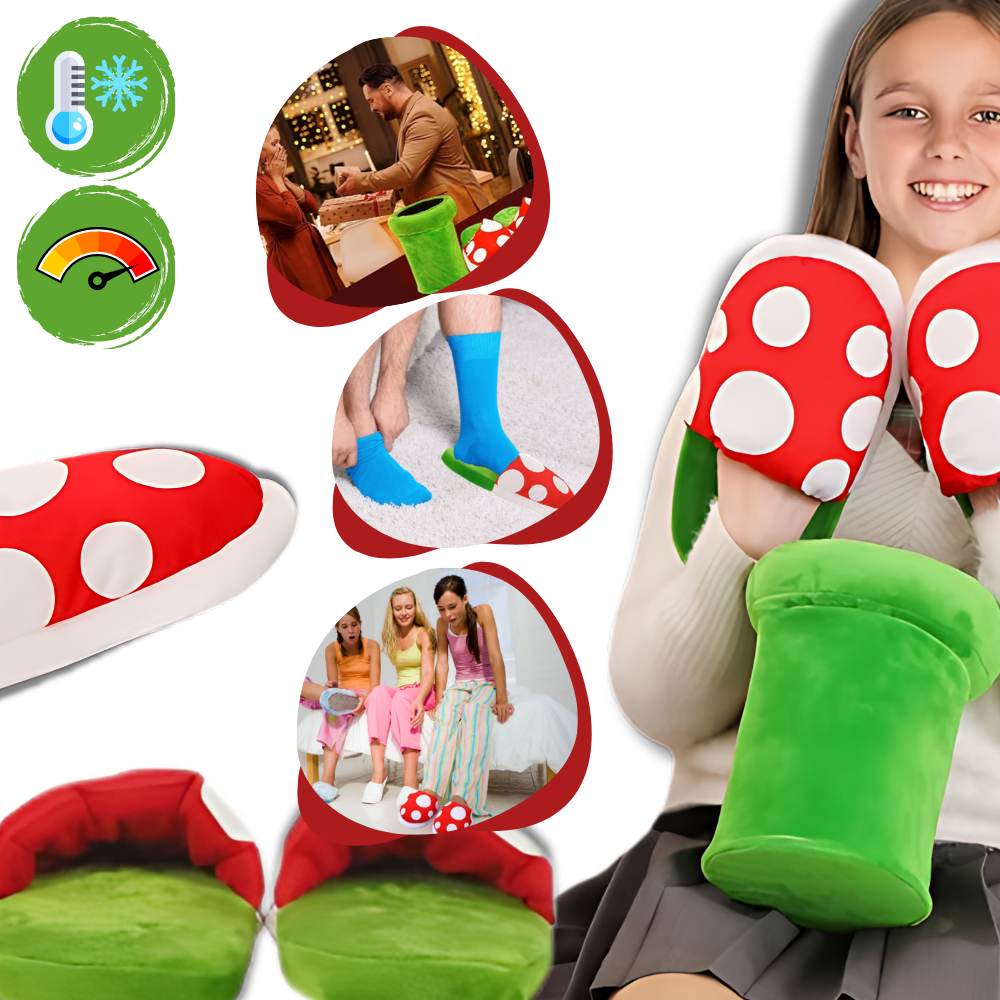 Pantoufles plante piranha de Mario en peluche 

 - Ozerty