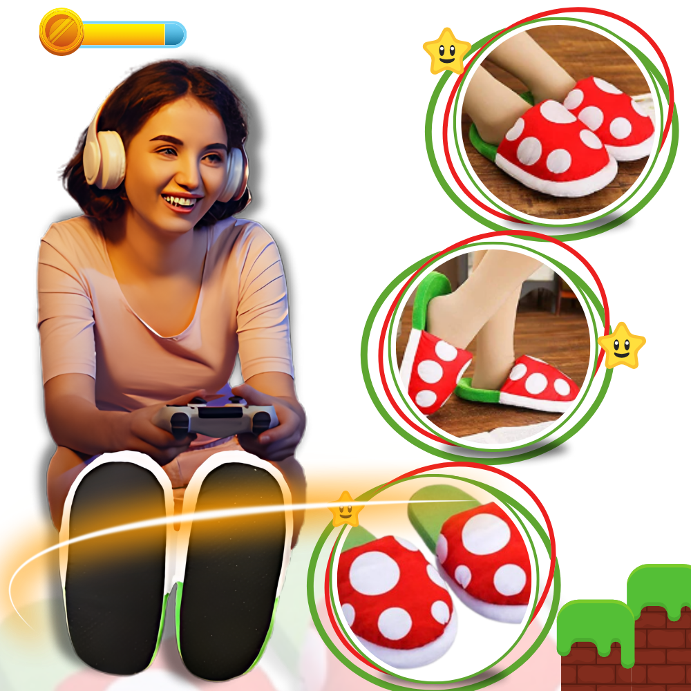 Pantoufles plante piranha de Mario en peluche 

 - Ozerty