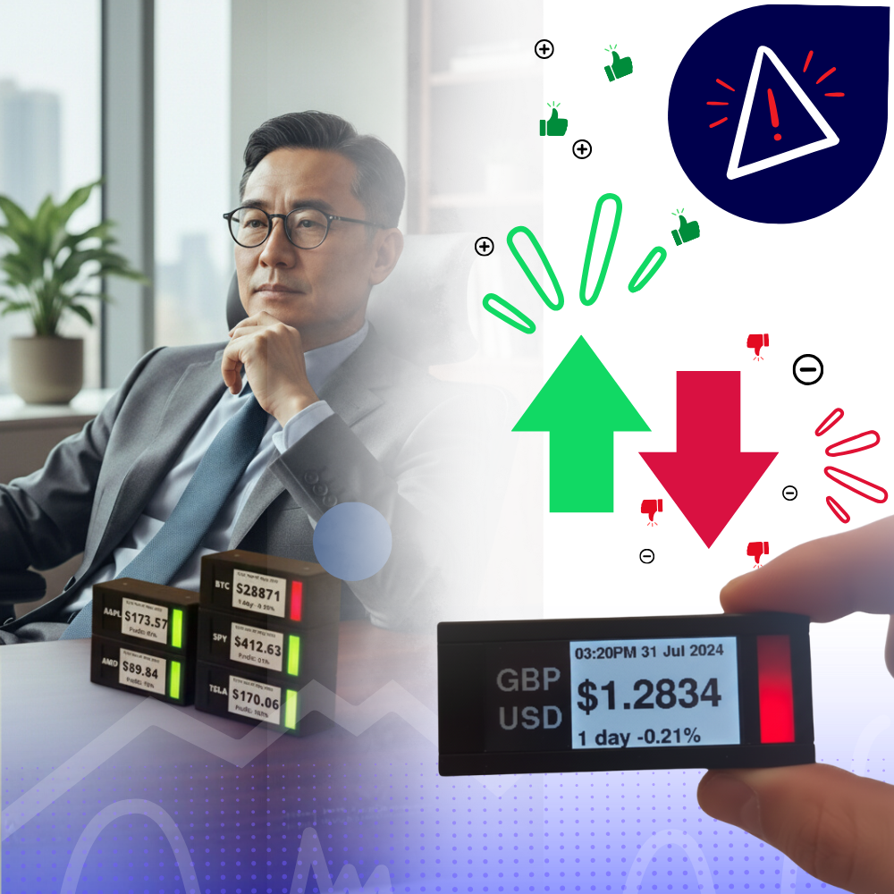 Afficheur bourse et crypto en direct avec design empilable  - Ozerty
