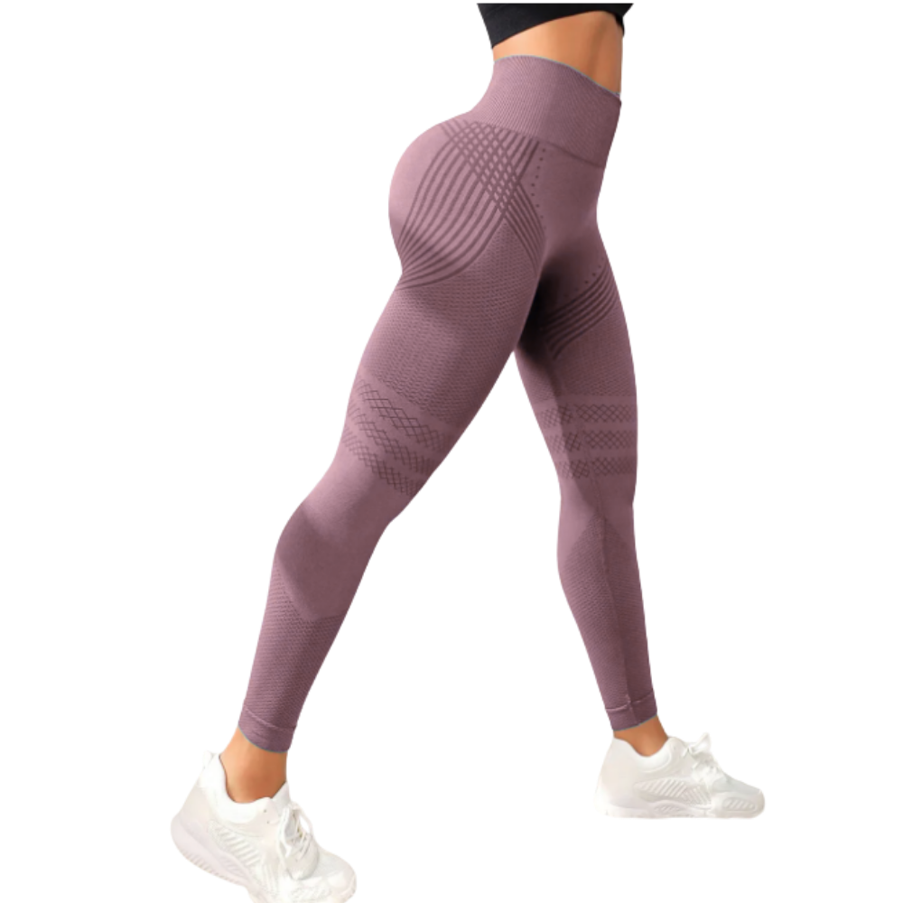 Leggings 3D de compression extensibles et sans coutures -Rose nude - Ozerty