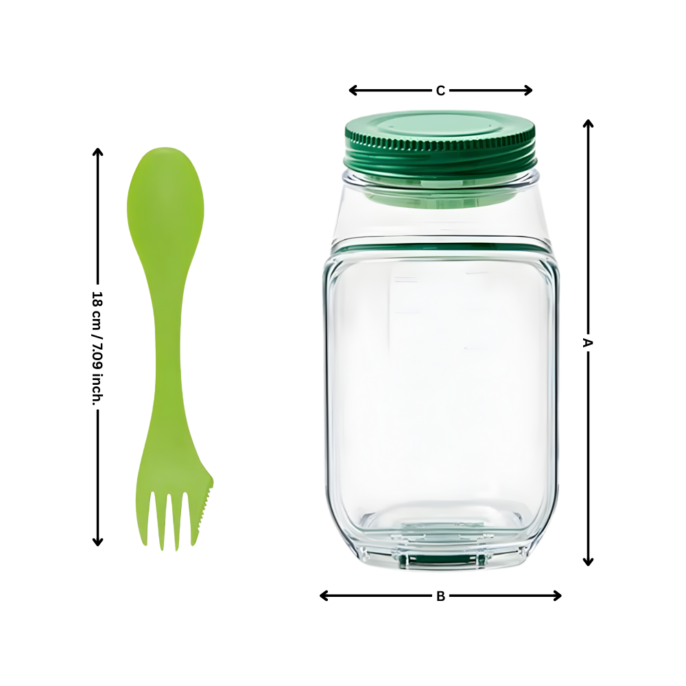 Bocal transparent à salade avec ouverture latérale - Ozerty