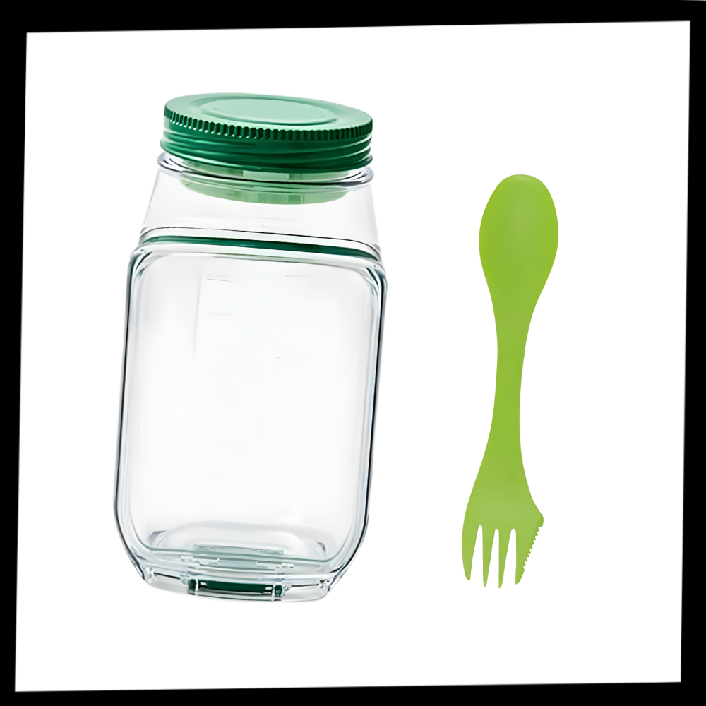 Bocal transparent à salade avec ouverture latérale - Ozerty