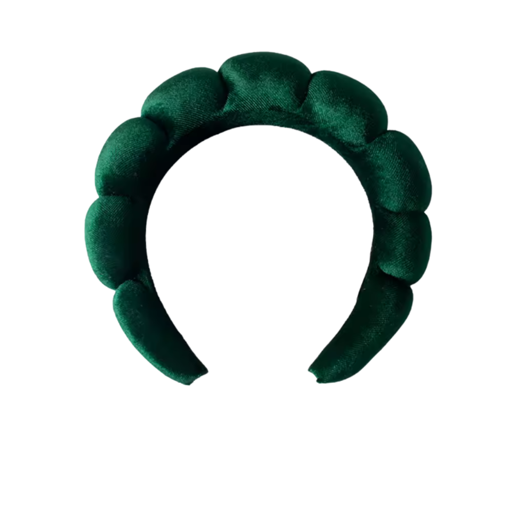 Bandeau en velours rembourré pour les soins de la peau -Vert foncé - Ozerty