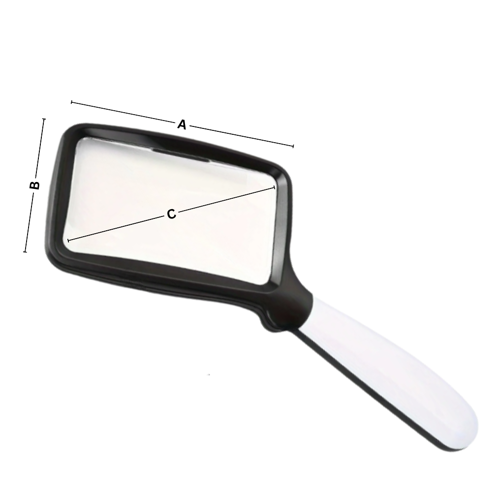 Loupe de lecture rectangulaire large avec éclairage LED intégré - Ozerty