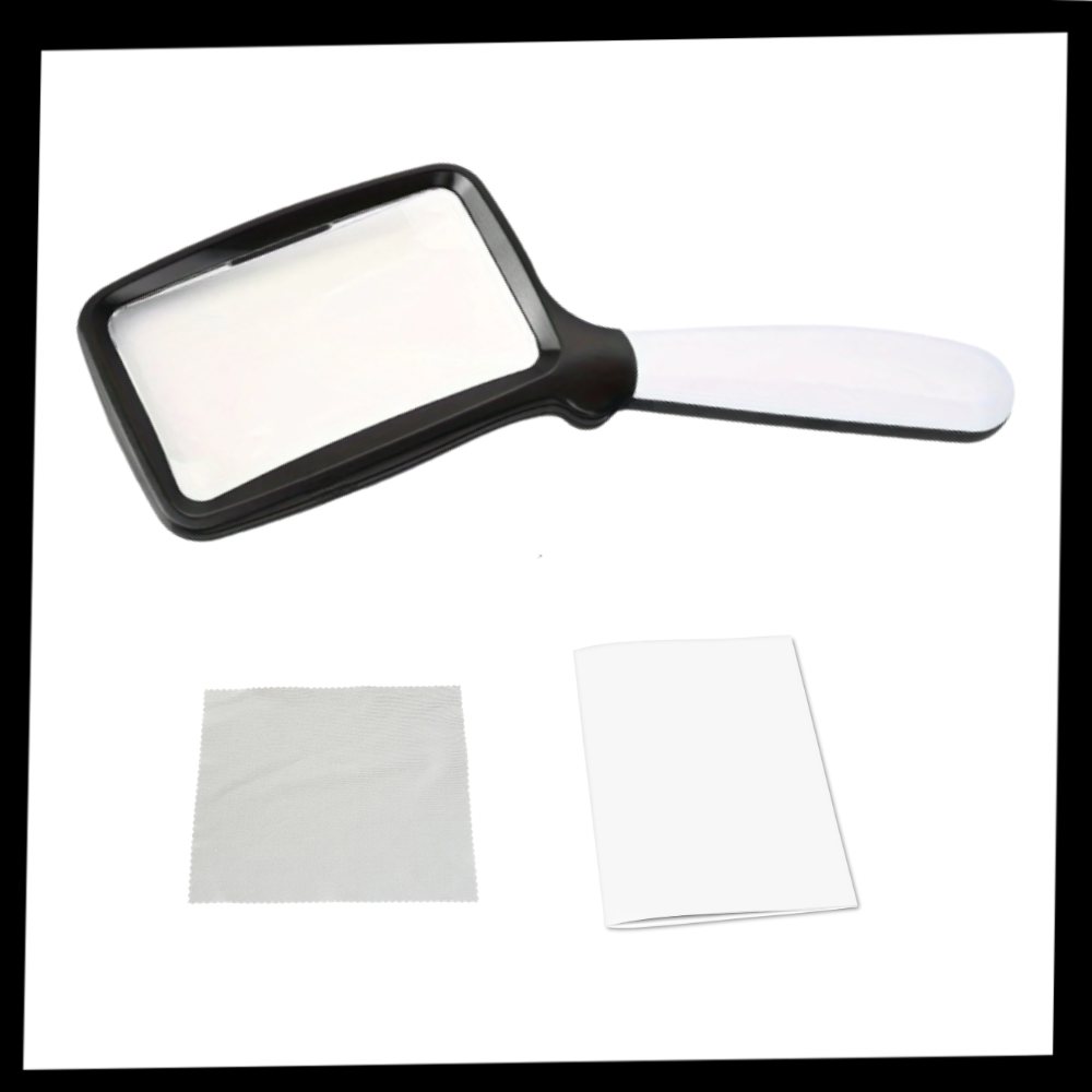 Loupe de lecture rectangulaire large avec éclairage LED intégré - Ozerty