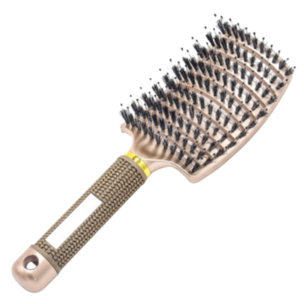 Brosse à cheveux massante en poils de sanglier -Doré/   - Ozerty