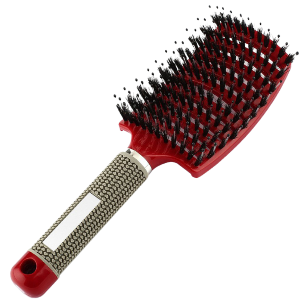 Brosse à cheveux massante en poils de sanglier -Rouge/   - Ozerty