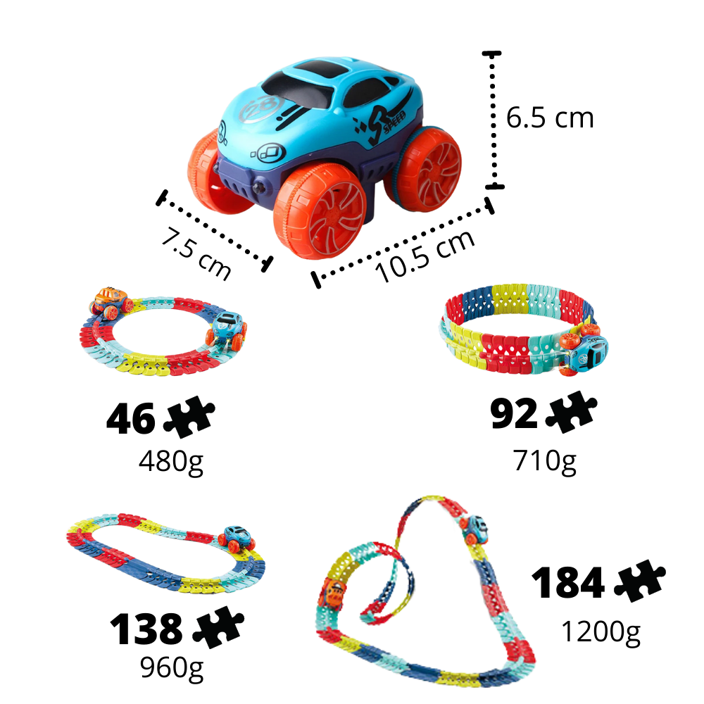 Jouet de voiture ferroviaire flexible pour enfants - Ozerty