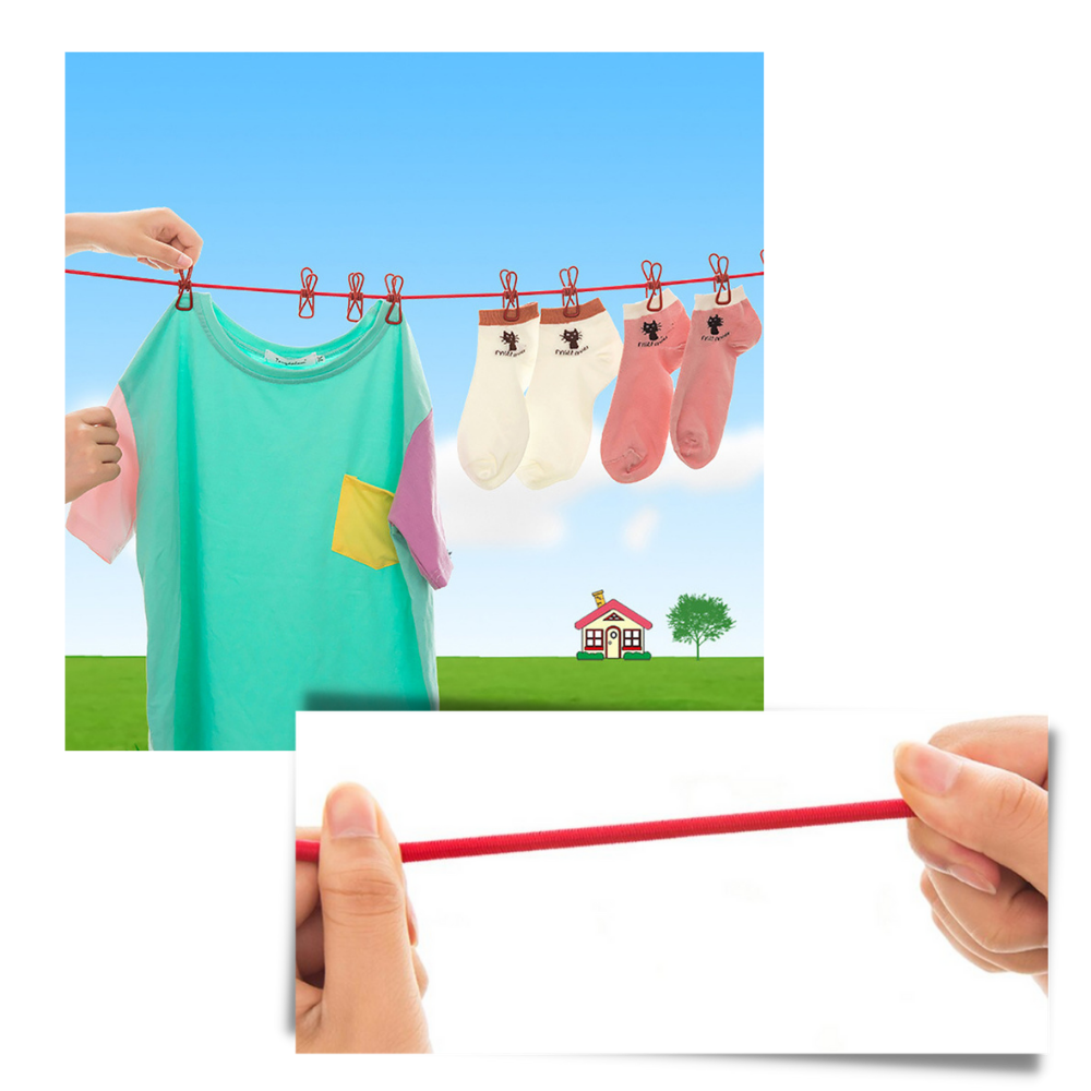 Corde à linge de camping extensible (4m) - Ozerty