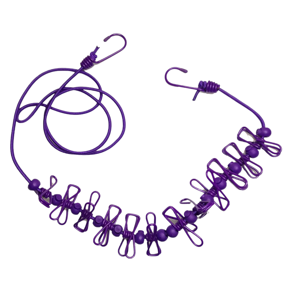 Corde à linge de camping extensible (4m) -Violet/   - Ozerty
