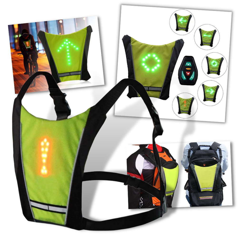 Gilet de cyclisme réfléchissant à LED - Ozerty