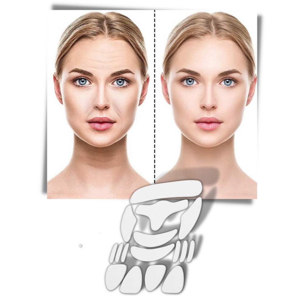 16 Patchs en silicone anti-rides pour le visage - Ozerty
