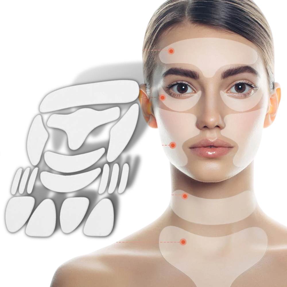 16 Patchs en silicone anti-rides pour le visage - Ozerty