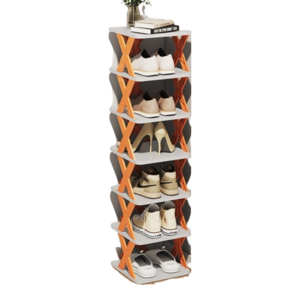 Rangement pour chaussures à plusieurs niveaux -Orange/7 couches - Ozerty