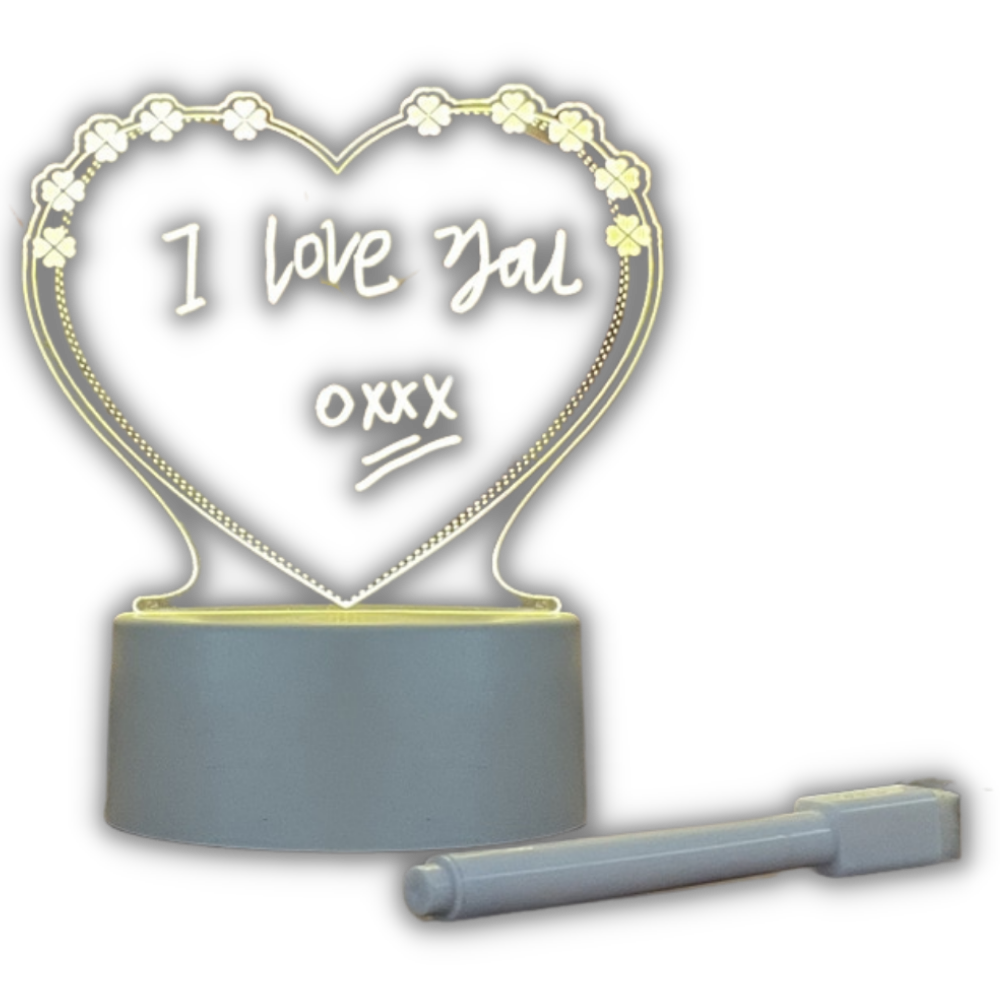 Tableau d'affichage LED avec stylo -Panneau coeur/   - Ozerty