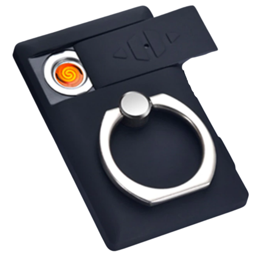 Bague de téléphone avec briquet -Noir/   - Ozerty