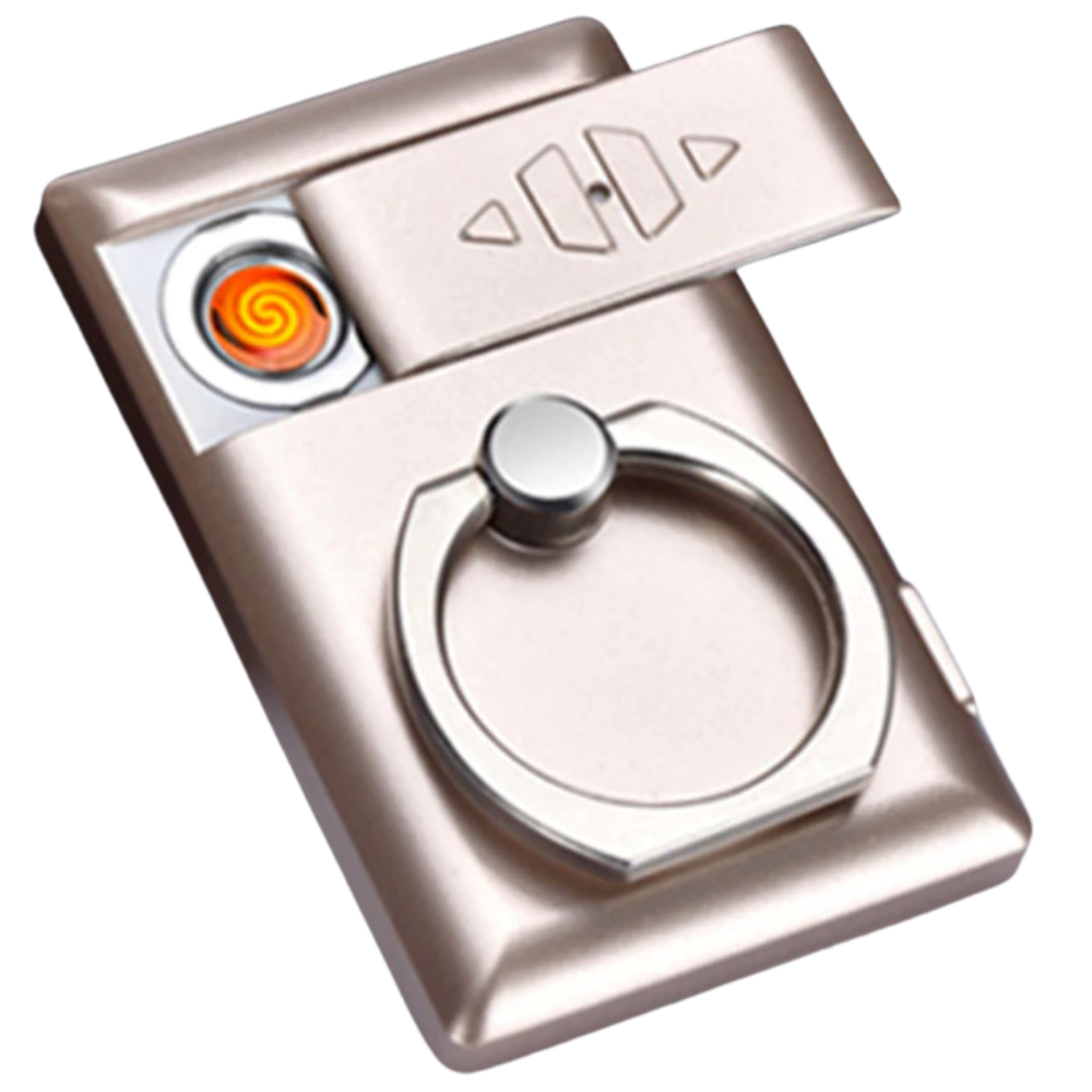 Bague de téléphone avec briquet -Doré/   - Ozerty