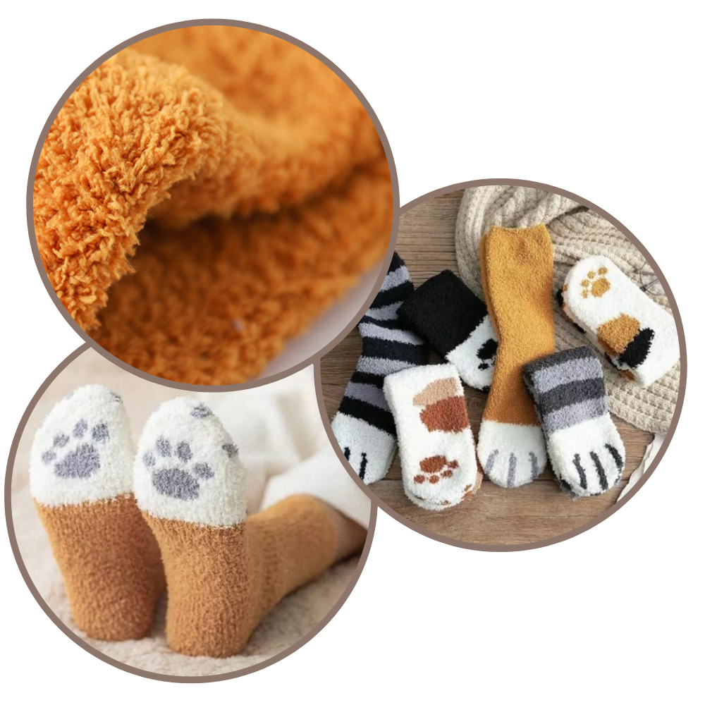 Chaussettes d'hiver en pattes de chat - Ozerty