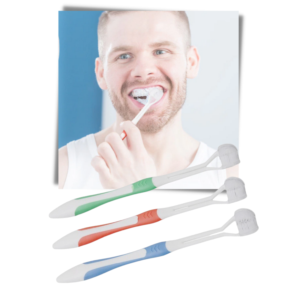 Brosse à dents à trois faces pour adultes et enfants - Ozerty
