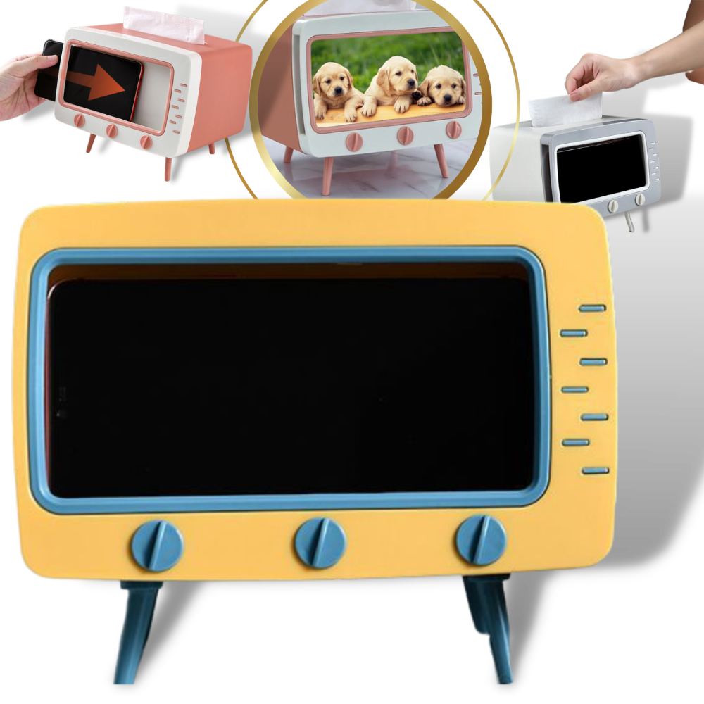 Distributeur de mouchoirs avec support pour téléphone - Ozerty