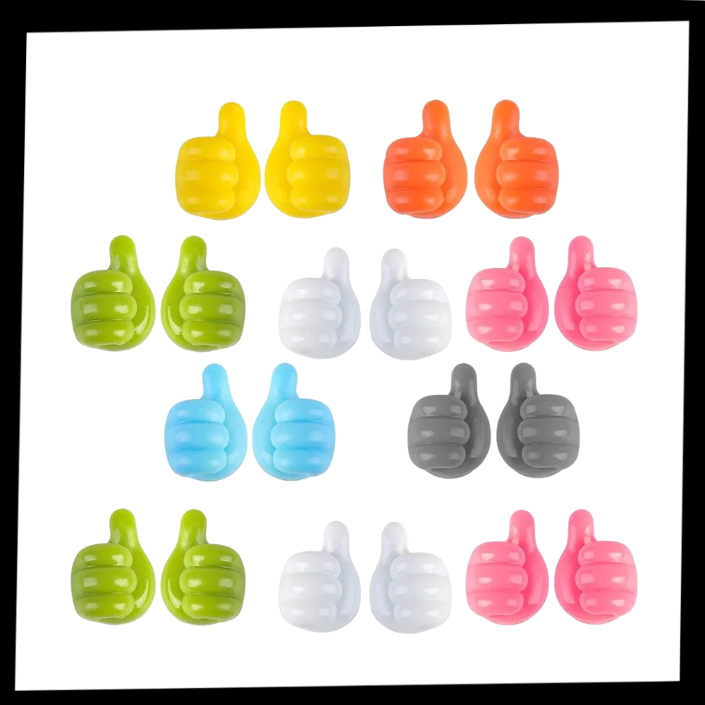 Lot de 20 crochets muraux "Pouce en l'air" - Ozerty