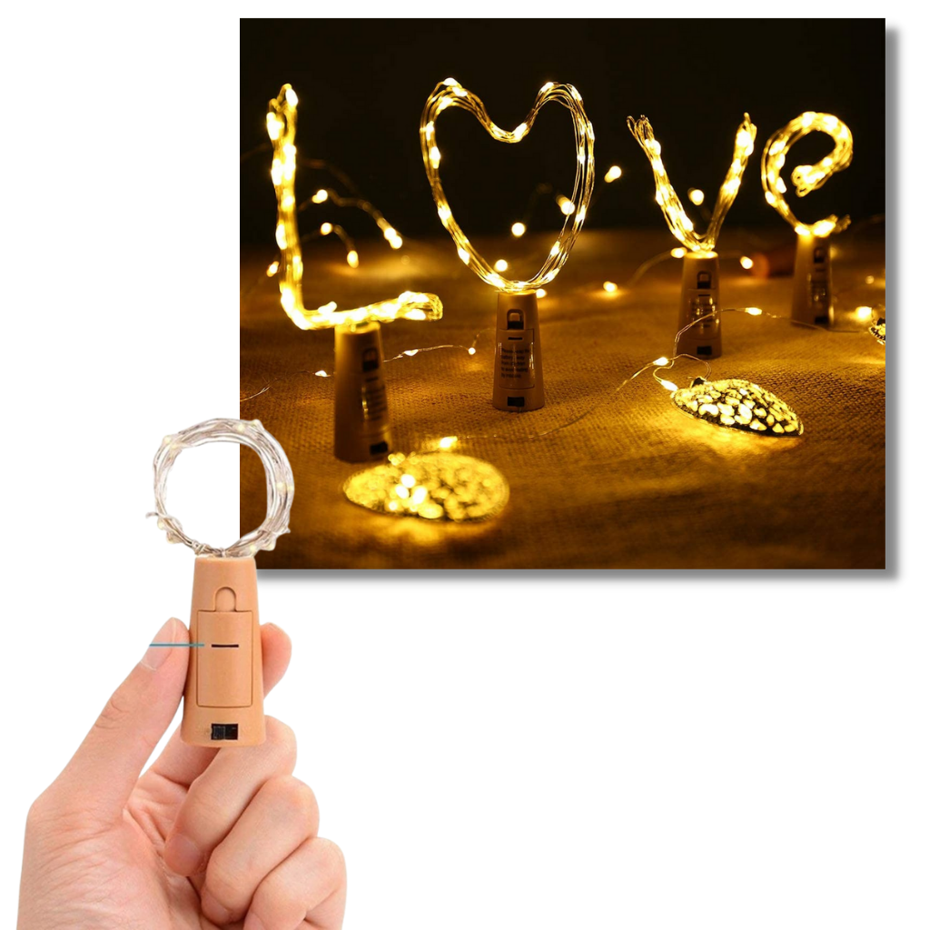 Guirlande lumineuse LED pour bouteille avec bouchon (lot de 3) - Ozerty