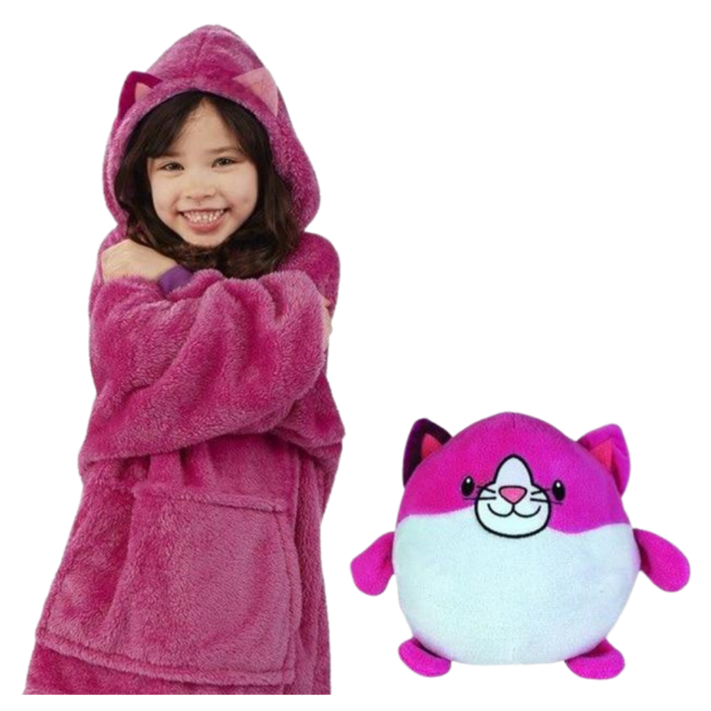 Peluche à capuche pliable 2 en 1