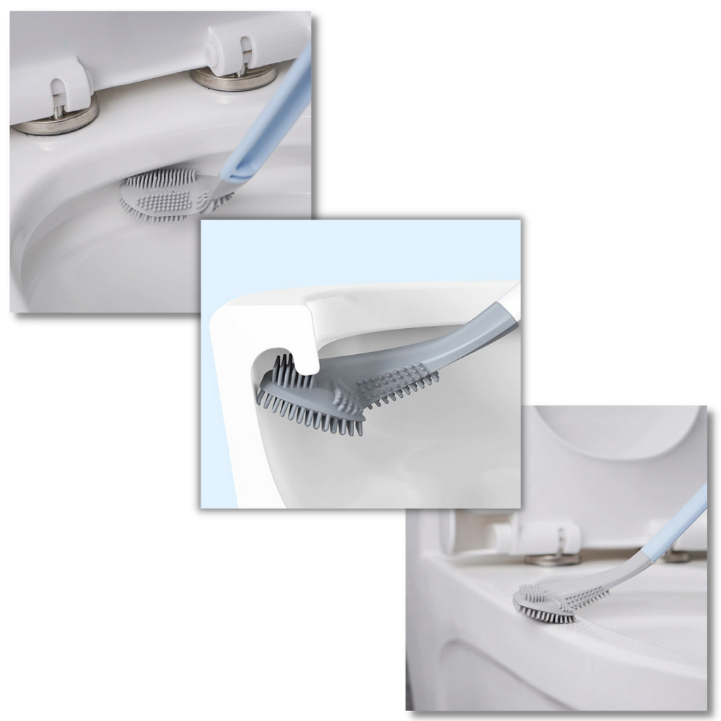 Brosse de toilette à manche long avec base murale - Ozerty
