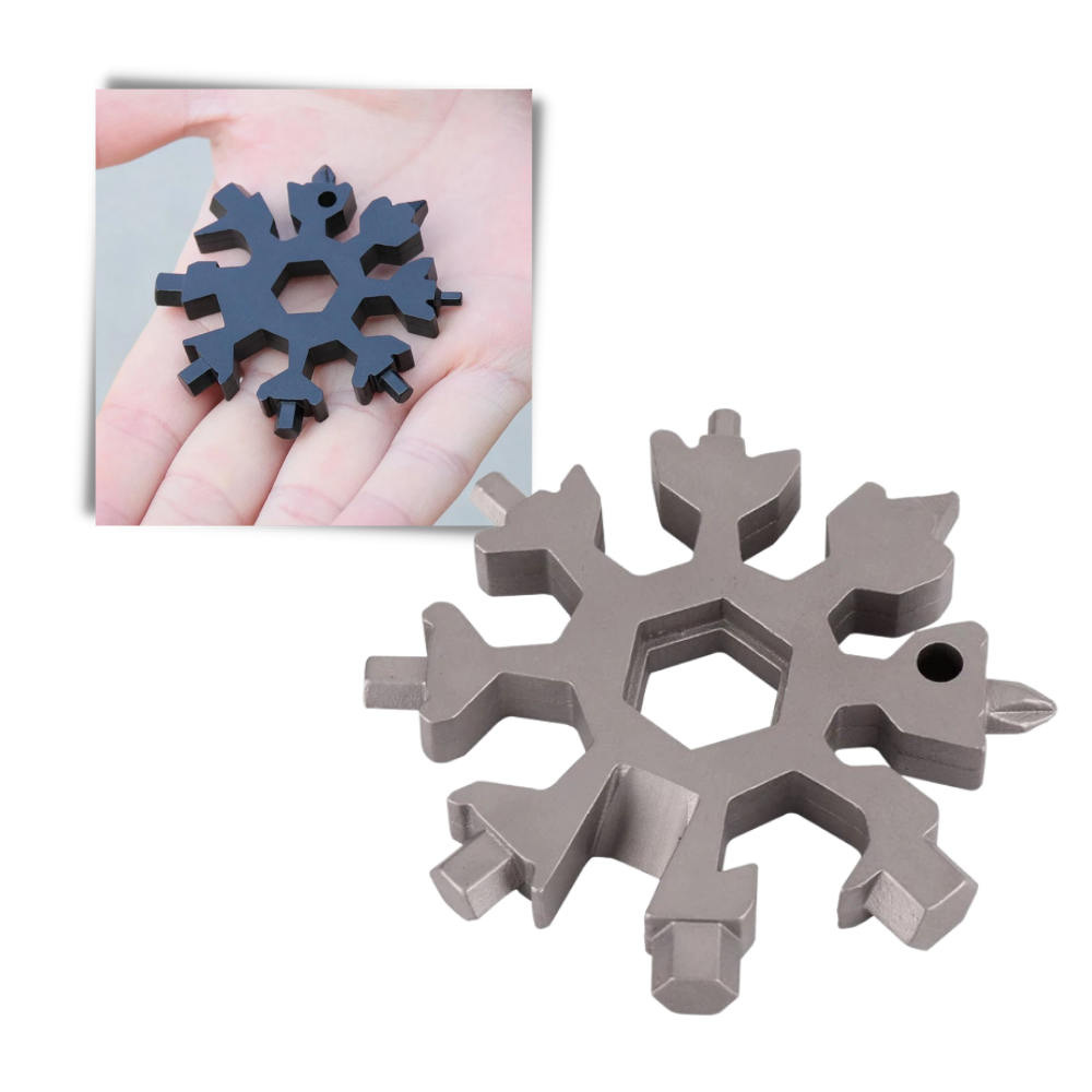 Outil multifonctionnel 18-en-1 en forme de flocon de neige en acier inoxydable  - Ozerty