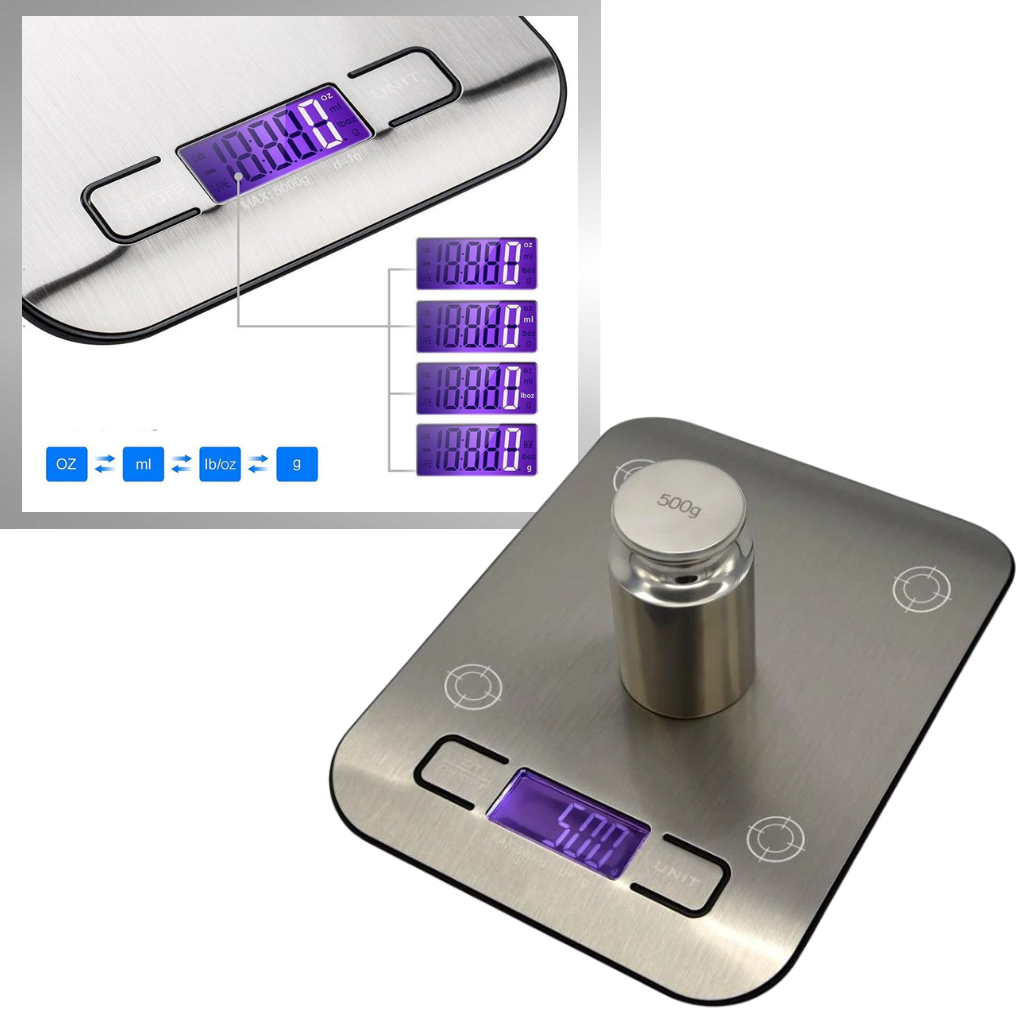 Balance de cuisine numérique LCD en acier inoxydable - Ozerty