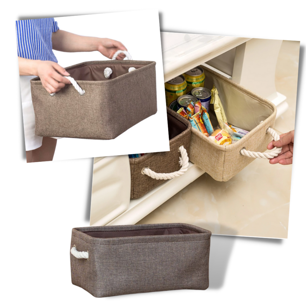 Panier à linge élégant avec poignées en corde - Ozerty