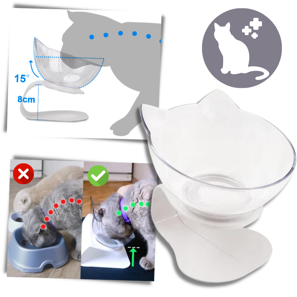 Bol confort surélevé pour chats - Ozerty