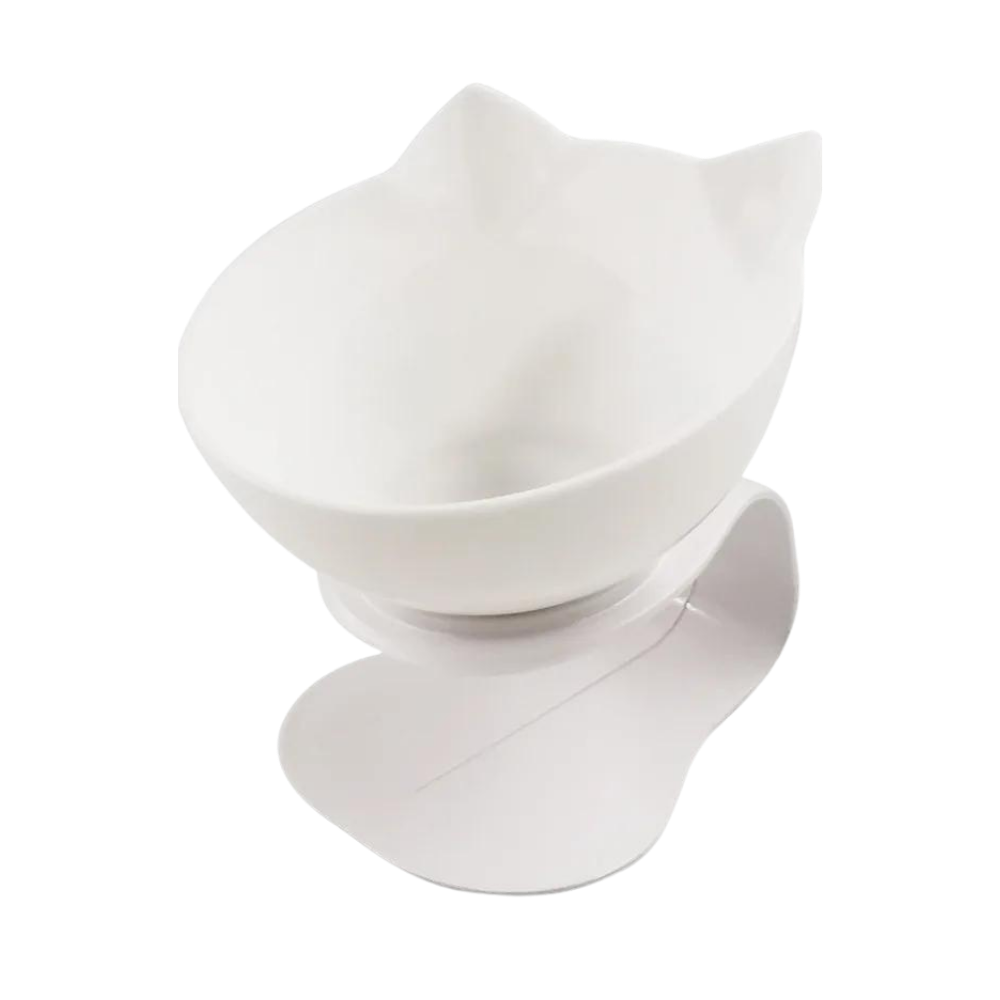 Bol confort surélevé pour chats -Blanc/Individuel - Ozerty