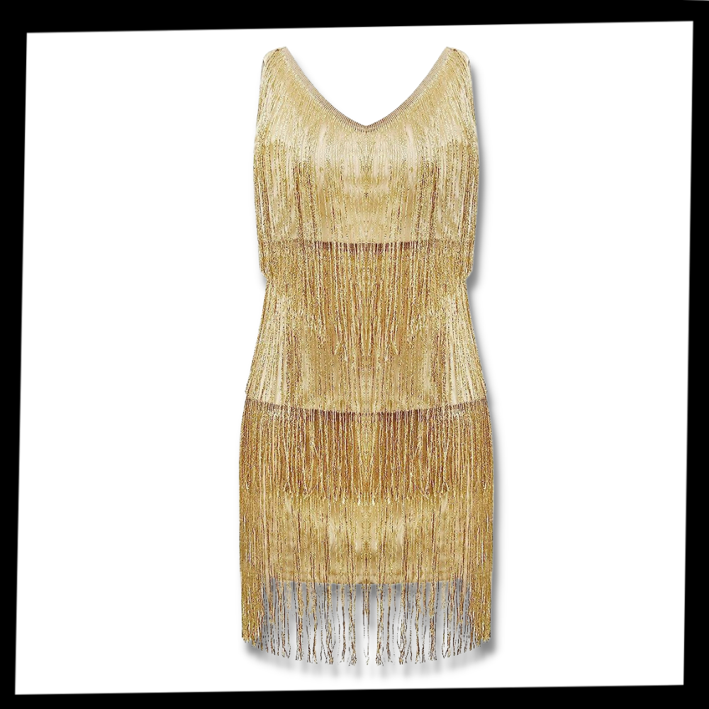 Robe à col V à paillettes

 - Ozerty