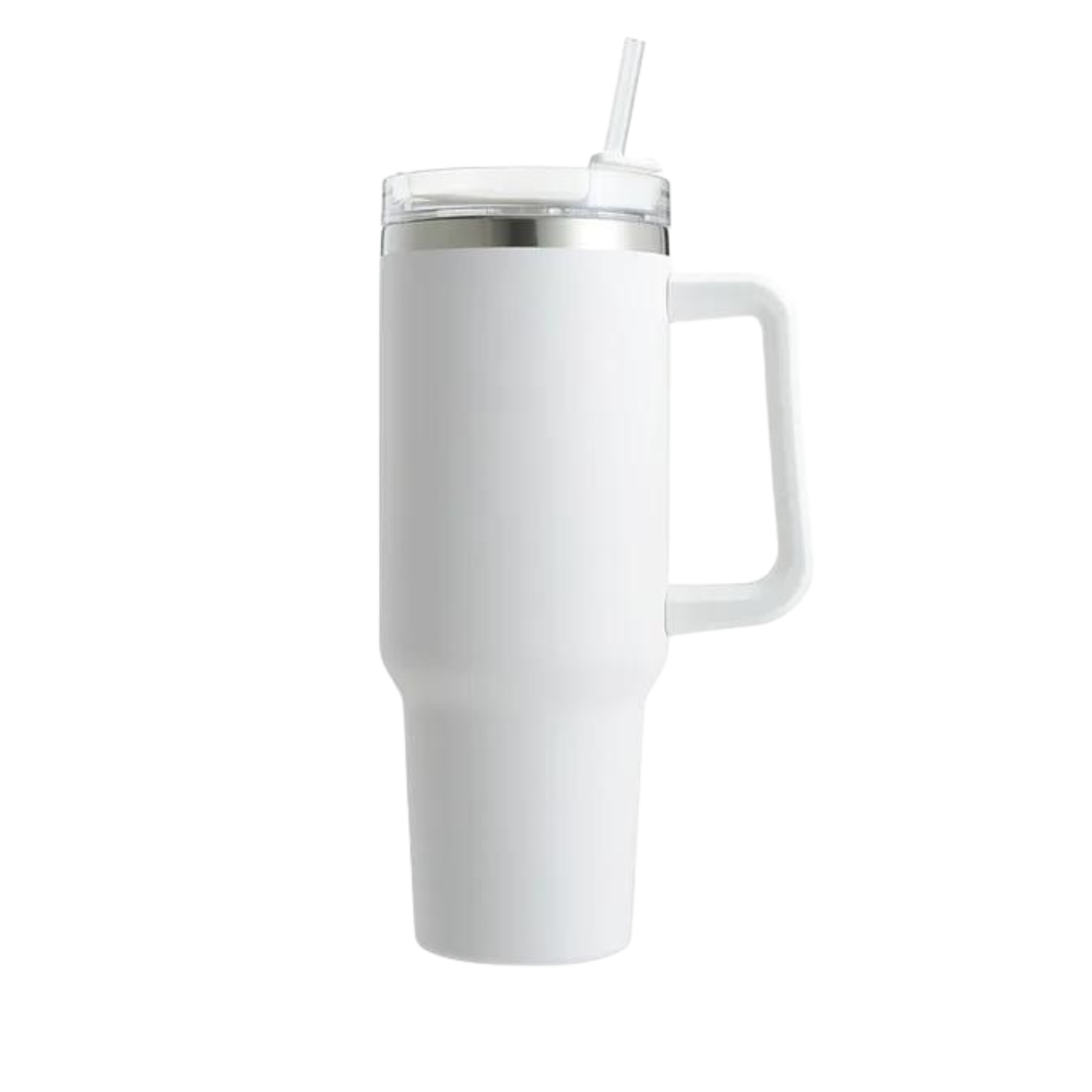 Mug Grande Capacité pour voiture avec Poignée -Blanc - Ozerty